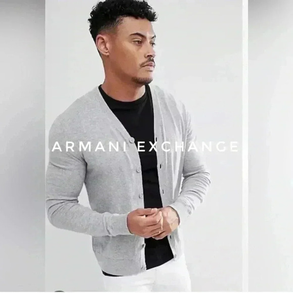 BNWT Armani Exchange  cotton cardigan size L in Black - Picture 1 of 6